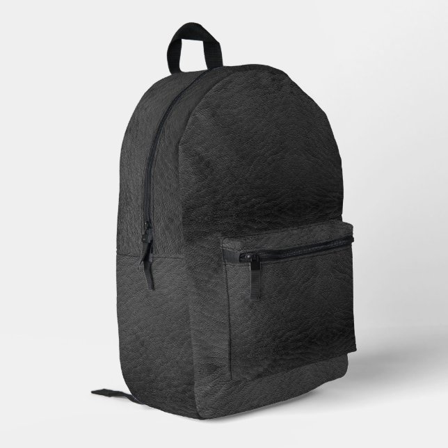 Imitate Black Leather Bedruckter Rucksack (Rückseitige Ecke links)