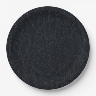 Imitate Black Leather Pappteller