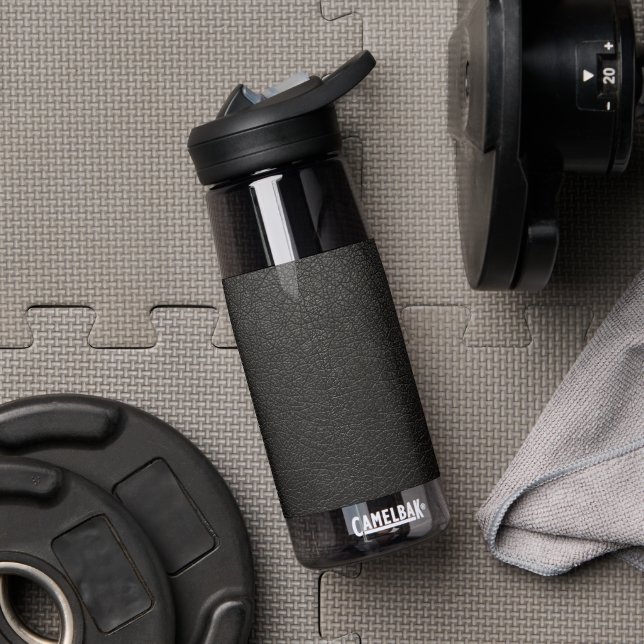 Imitate Black Leather Trinkflasche (Fitnessstudio)