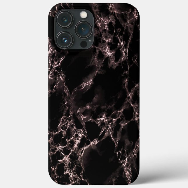 Imitate Black Marble iPhone Case Modernes Design (Rückseite)