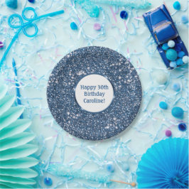 Imitate Blauer Glitzer Textur mit benutzerdefinier Pappteller