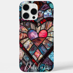 Imitate Bleigläser Herz Valentinstag Fallmädchen iPhone 16 Pro Max Hülle