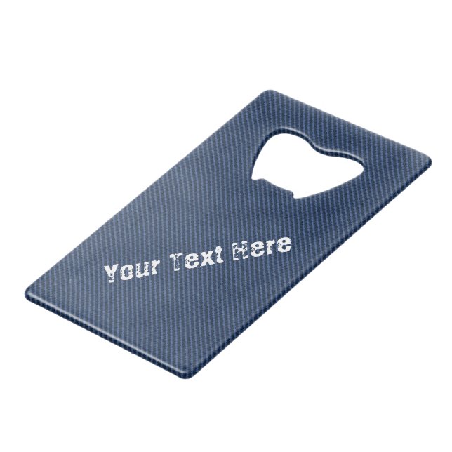 Imitate Blue Denim Flaschenöffner mit benutzerdefi (Vorderseite Schrägansicht)