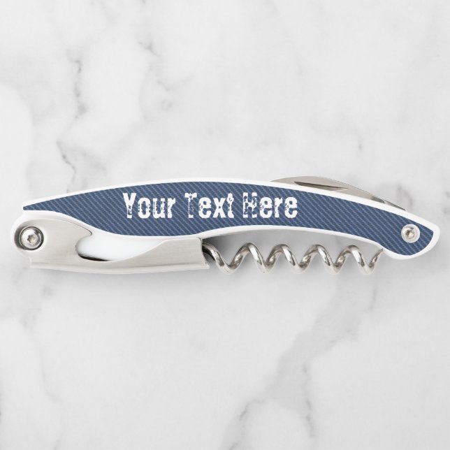 Imitate Blue Denim Waiter's Corkschraube Benutzerd Kellnermesser (Vorderseite)