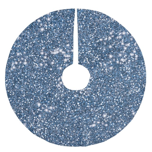 Imitate Blue Glitzer Texture Look-like Graphic Polyester Weihnachtsbaumdecke (Vorderseite)
