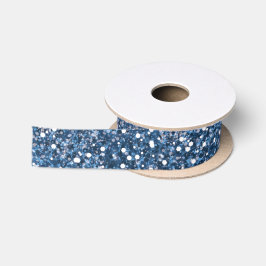Imitate Blue Glitzer Texture Look-like Graphic Satinband