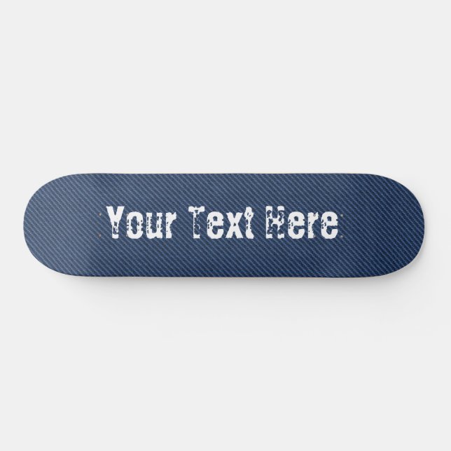 Imitate Blue Jeans Fabric Custom Text Skateboard (Horizontal)