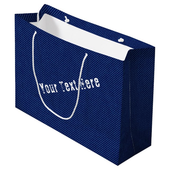 Imitate Blue Jeans Geschenktasche mit benutzerdefi Große Geschenktüte (Vorderseite Schrägansicht)