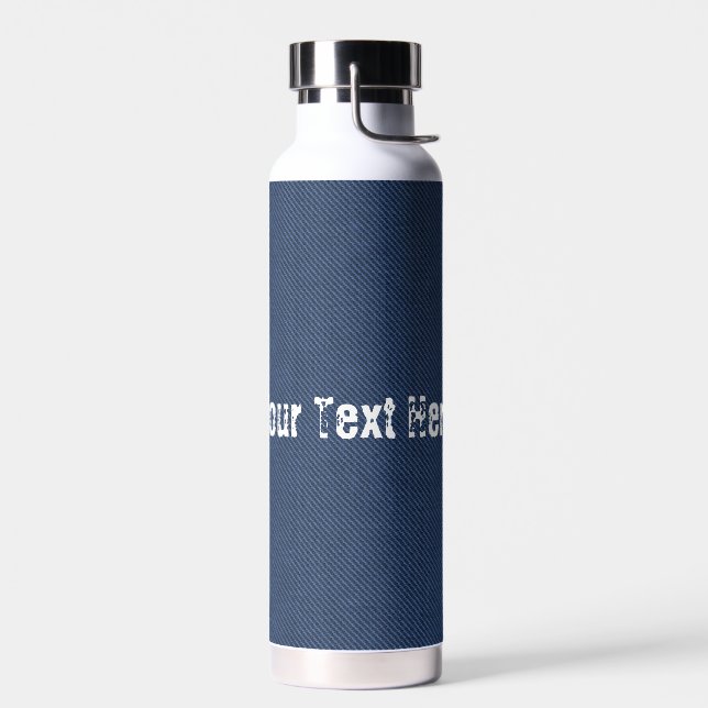 Imitate Blue Jeans Stoff Wasserflasche - Ihr Text Trinkflasche (Links)