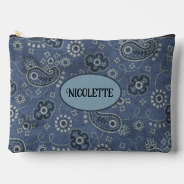 Imitate Blue Suede und Western Blue Paisley Zubehörtasche