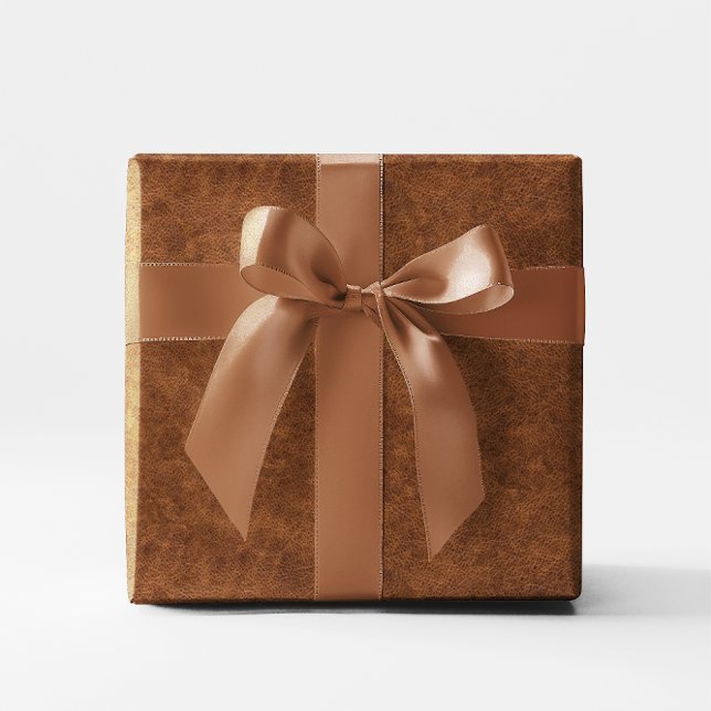 Imitate Bright Brown Leather Geschenkpapier (Faux Leather Wrapping Paper)