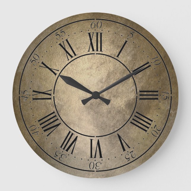 Imitate Bronze-Metallwanduhr Große Wanduhr (Vorderseite)
