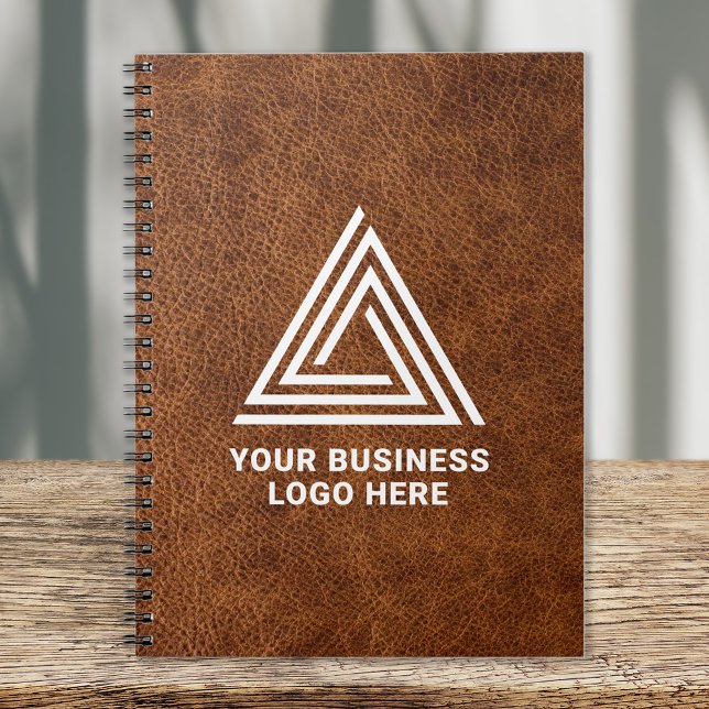 Imitate Brown Leather Modern Business Logo Notizblock (Von Creator hochgeladen)