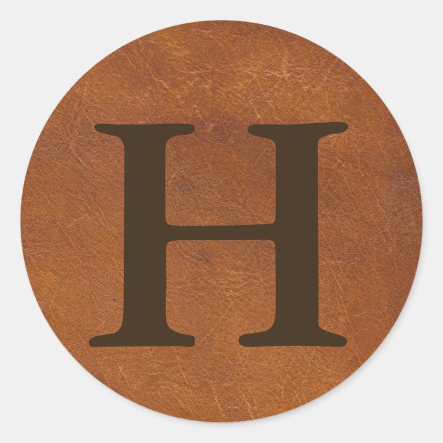 Imitate Brown Leather Textur Runder Aufkleber (Vorderseite)