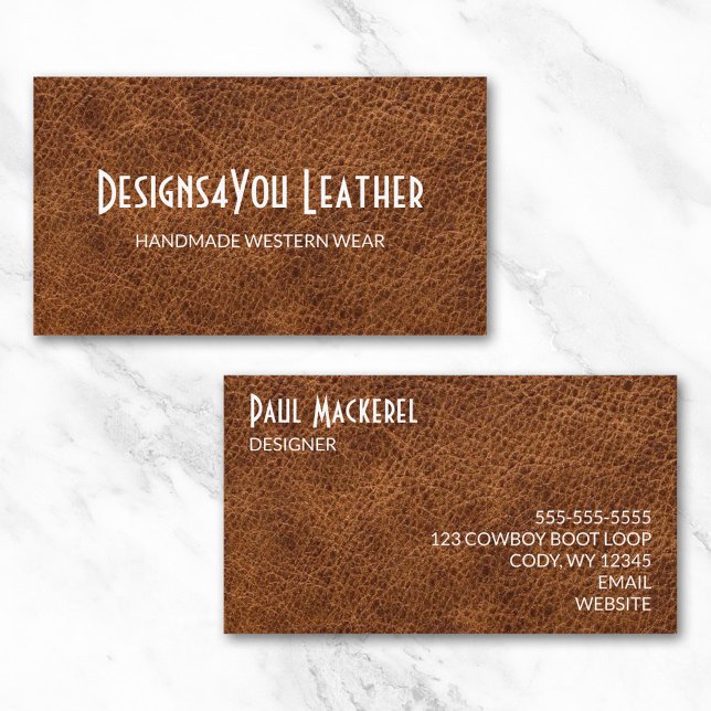 Imitate Brown Leather Visitenkarte (Faux Brown Leather Business Card)