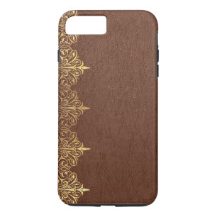 Imitate Brown Vintag Leather Gold Floral Border No title_seo2
