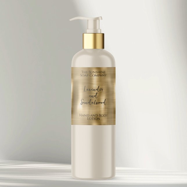 Imitate Brushed Gold Foil Kosmetik Flasche Etikett Rechteckiger Aufkleber (Von Creator hochgeladen)