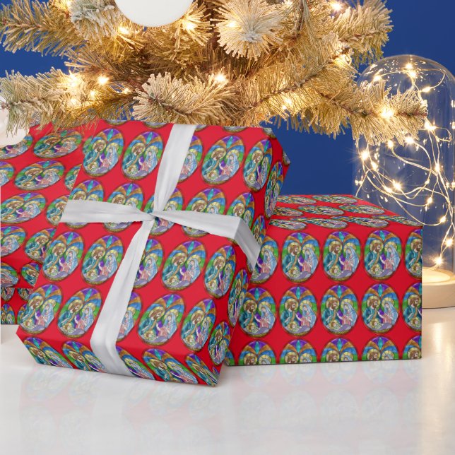 Imitate Buntglasverpackungspapier Krippe Szene Geschenkpapier (Feiertage)