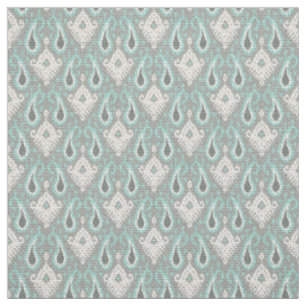 Imitate Burlap Textile Türkis Ikat Tribal Muster Stoff