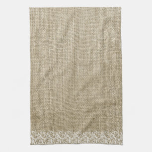 Imitate Burlap und Lace Handtuch