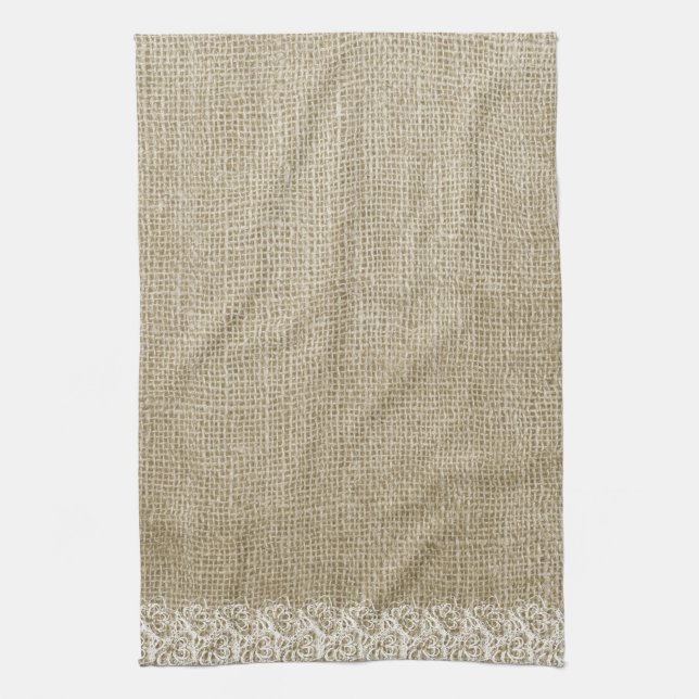 Imitate Burlap und Lace Handtuch (Vertikal)