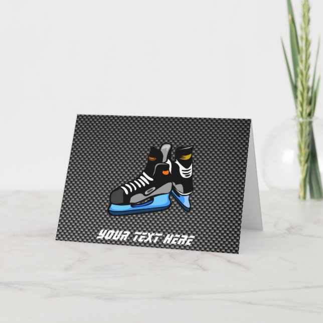 Imitate Carbon Fiber Hockey-Skate Karte (Vorderseite)