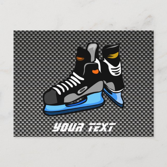 Imitate Carbon Fiber Hockey-Skate Postkarte (Vorderseite)