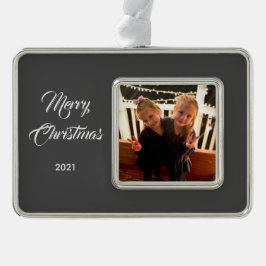 Imitate Chalkboard Foto Gerahmt Ornament Rahmen-Ornament Silber