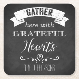 IMITATE Chalkboard Grateful Hearts PAPER Untersetz Rechteckiger Pappuntersetzer