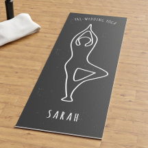 Imitate Chalkboard Hochzeit Bäume Pose Kontur Yoga