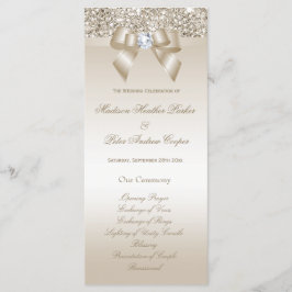 Imitate Champagne Sequins Diamond Bow Wedding Prog Programm