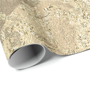 Imitate Champaigne Gold Marble Metallic Stroke Geschenkpapier