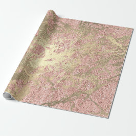 Imitate Champaigne Rose Gold Marble Metallic Strok Geschenkpapier