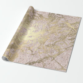 Imitate Champaigne Rose Gold Marble Metallische El Geschenkpapier