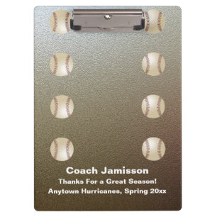 Imitate Chrome, Baseball Coach Vielen Dank Klemmbrett