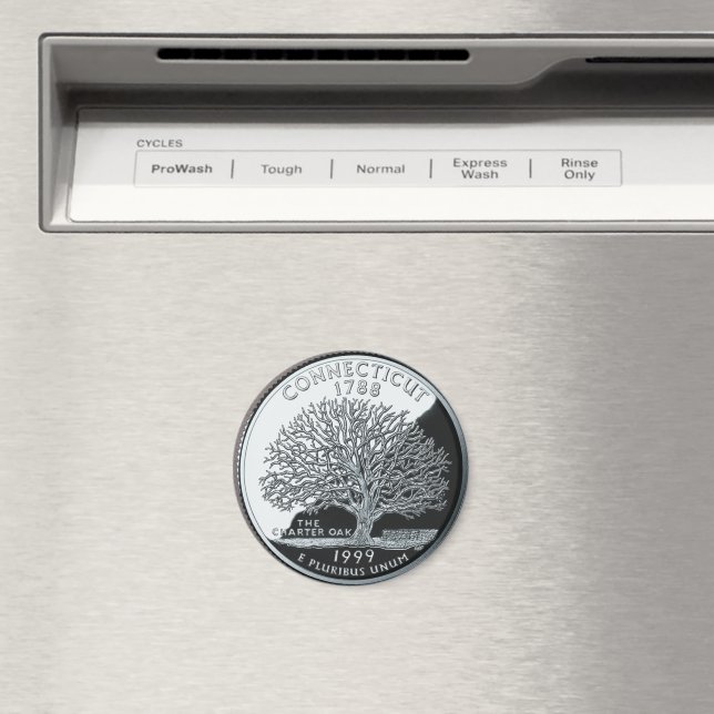 Imitate Connecticut Staat Quarter Charterbaum Magnet (In Situ (Geschirrspüler))