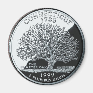 Imitate Connecticut Staat Quarter Charterbaum Magnet