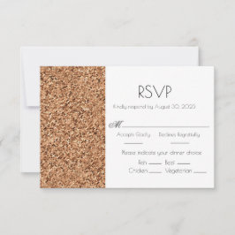 Imitate Copper Glitzer Hochzeit RSVP-Karte RSVP Karte