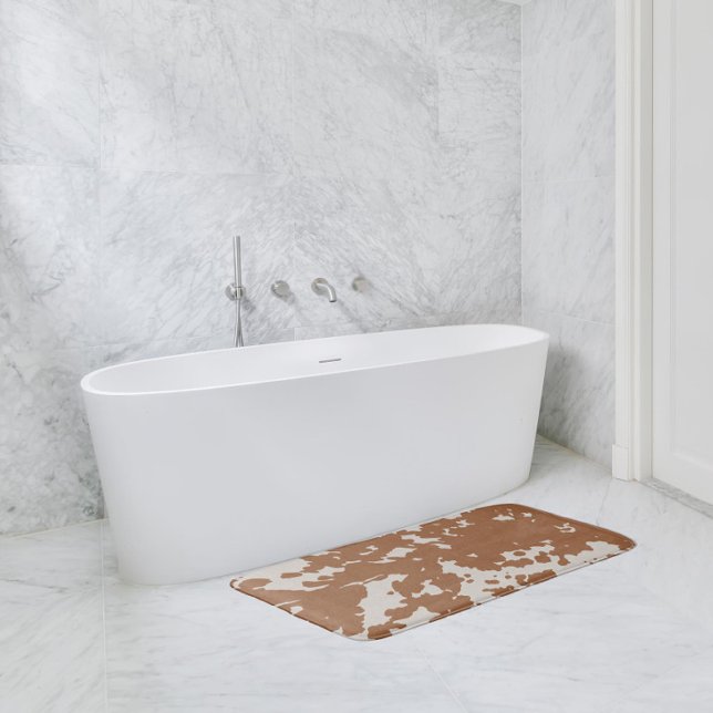 Imitate Cowhide Brown Spots Country Western Badematte (Von Creator hochgeladen)