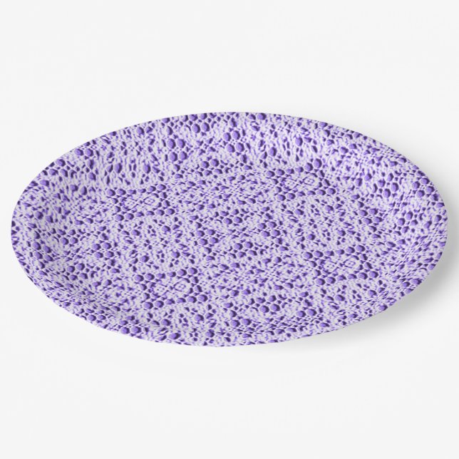 Imitate Crochet Mauve Pappteller (Schrägansicht)