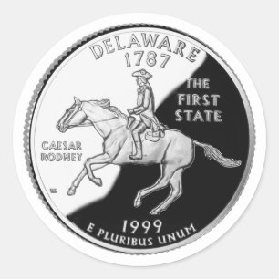 Imitate Delaware Staat Quarter Runder Aufkleber