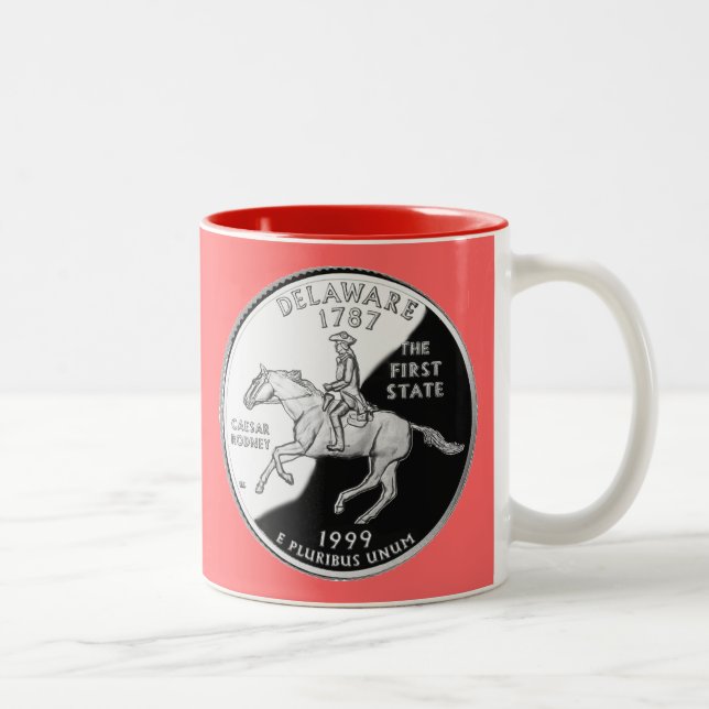 Imitate Delaware Staat Quarter Zweifarbige Tasse (Rechts)