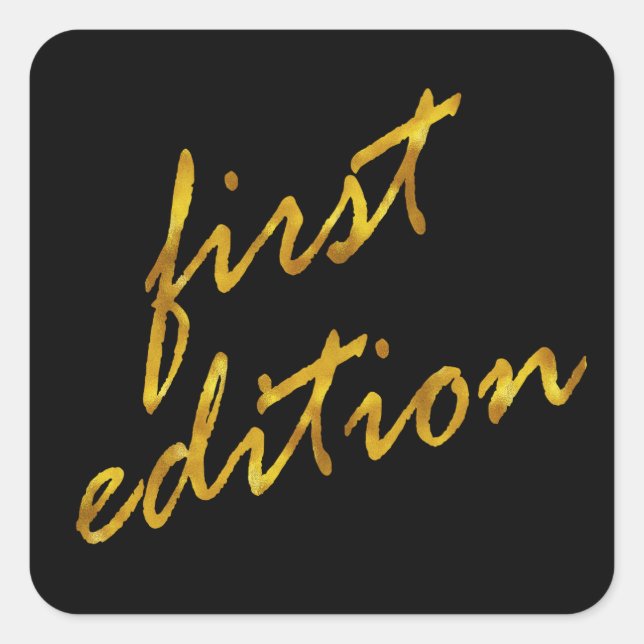Imitate der ersten Ausgabe - Gold Foil Metallic Ba Quadratischer Aufkleber (Vorderseite)