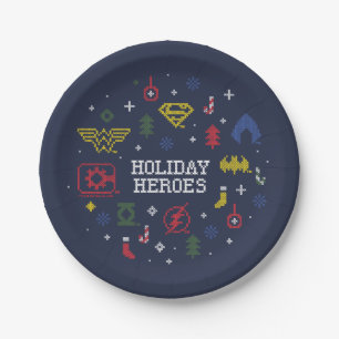 Imitate der Gerechtigkeitsliga "Holiday Heroes" Pappteller