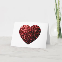 Imitate des dunkelroten Herzens Glitzer Glitzern Karte