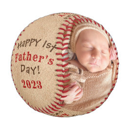 Imitate des Ersten Vaters Leder mit 2 Fotos Baseball