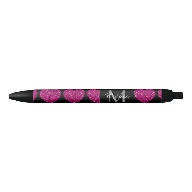 Imitate des heißen rosa Herzens Monogramm Kugelschreiber (Vorderseite)