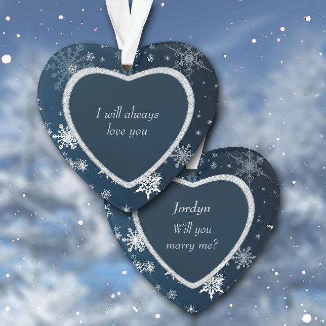Imitate Diamond Heart Snowflake wirst du mich heir Ornament (Von Creator hochgeladen)