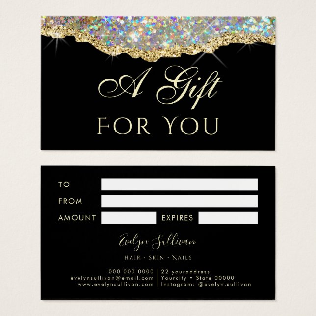 Imitate, die Gold Glitzer schenken (Vorne & Hinten)