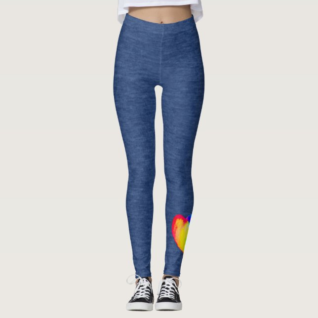 Imitate, die nicht mit Herzdesign arbeiten Leggings (Vorderseite)